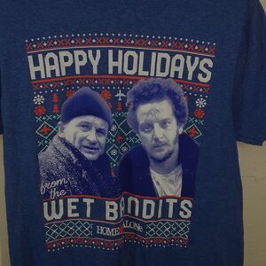 Home Alone T-Shirt The Wet Bandits Blue Short Sleeve Adult Mens M Medium